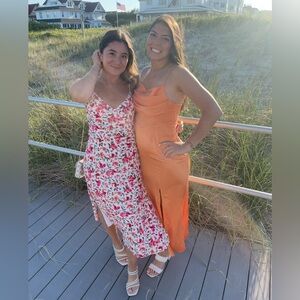 Hello Molly Pink Floral Midi Dress Size Medium